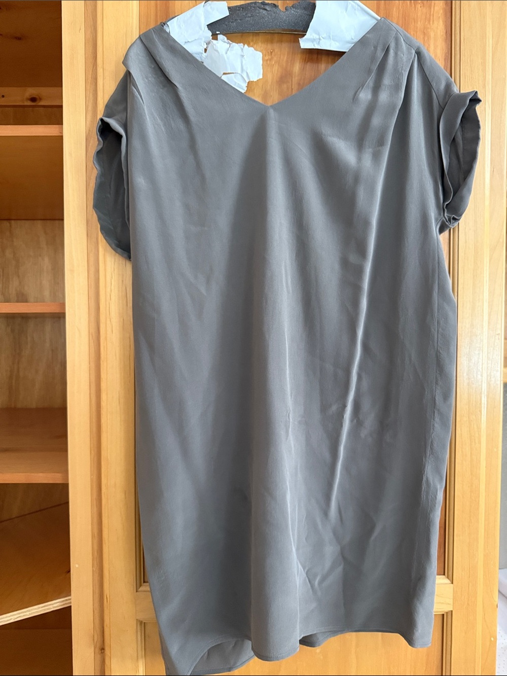 Cynthia Rowley Gray V-Neck Short Sleeve Mini Dress